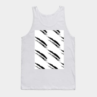 Black oblique stripes on a white background Tank Top